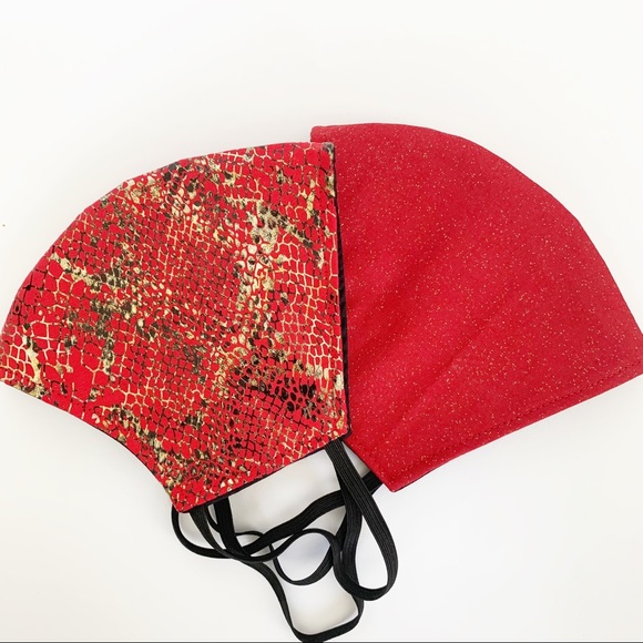 2 PC Fashion Face Mask Handmade Snake Glitter - Picture 4 of 4